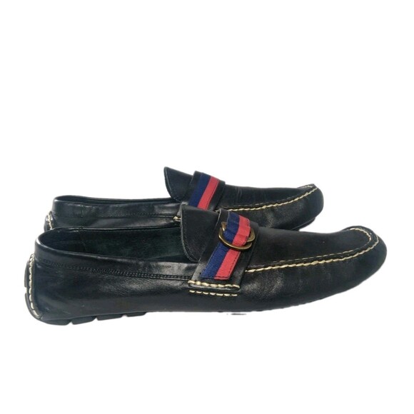 Polo Ralph Lauren Terry Ribbon  Loafers Mens size 11 D Shoes Black Leather